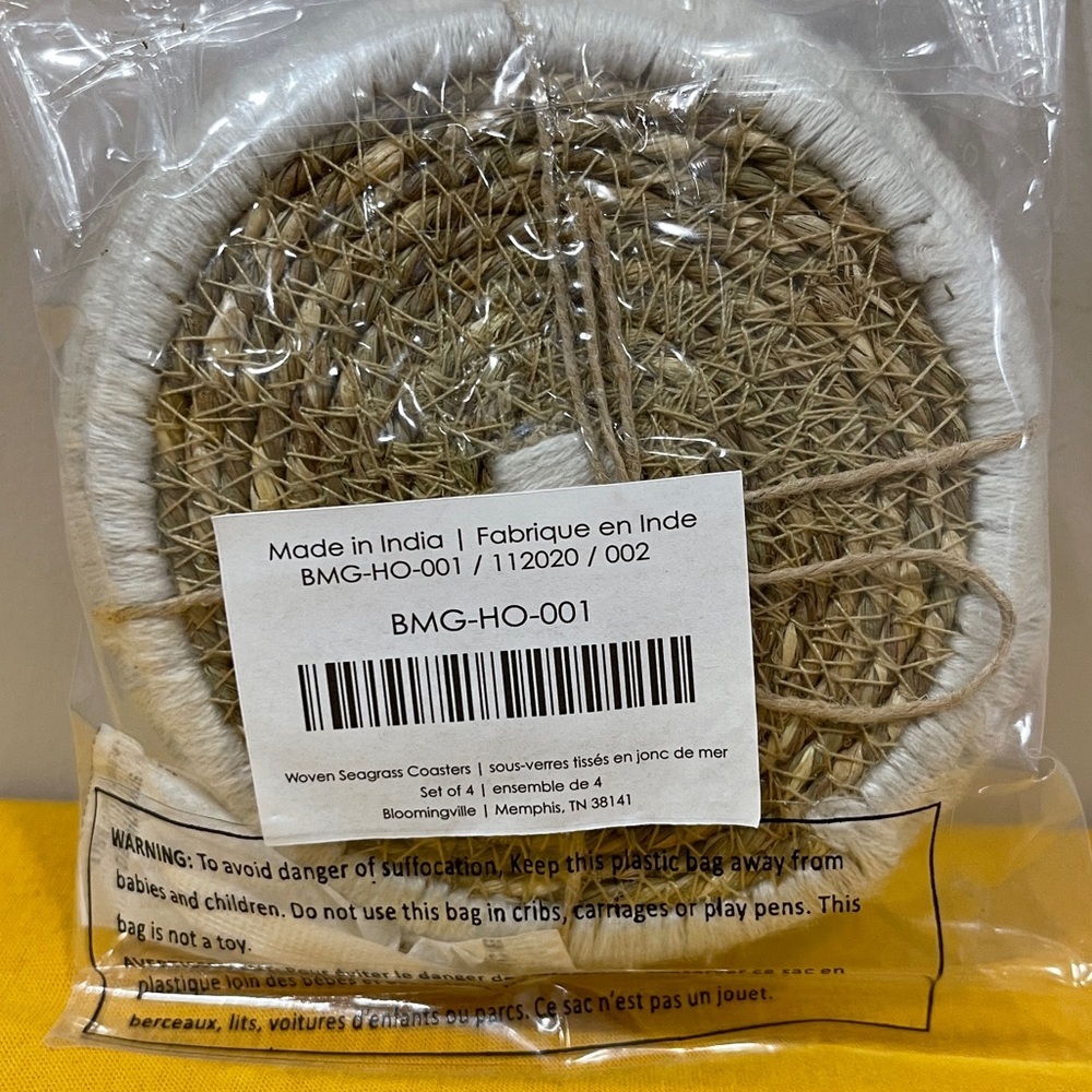 BLOOMINGVILLE Woven Seagrass Coasters - Picture 9 of 10